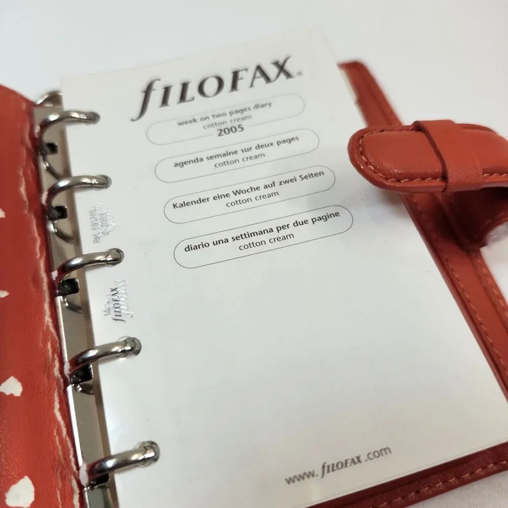 Filofax Mini Bloomsbury Organizer Deluxe Leather Orange Address Book Planner